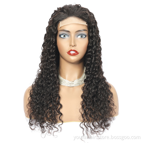 High Density Hot Sale Wet And Wavy Human Hair Wigs Unprocessed 4X4 Water Wave Wig HD Transparent Swiss Lace Closure Wigs